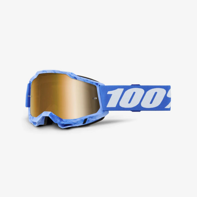 100 PROCENT GOGLE ACCURI 2 SURSI - MIRROR TRUE GOLD LENS - KOLOR NIEBIESKI/BIAŁY SZYBKA ZŁOTE LUSTRO