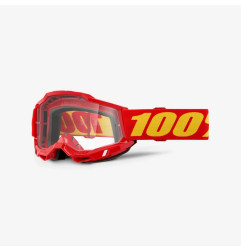 100 PROCENT GOGLE ACCURI 2 OTG RED - CLEAR LENS - KOLOR CZERWONY/ŻÓŁTY SZYBKA PRZEŹROCZYSTA