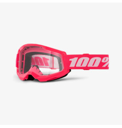 100 PROCENT GOGLE STRATA 2 PINK - CLEAR LENS - KOLOR RÓŻOWY/BIAŁY SZYBKA PRZEŹROCZYSTA