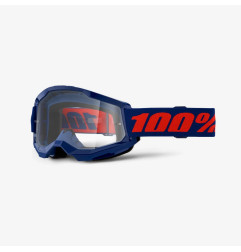 100 PROCENT GOGLE STRATA 2 NAVY - CLEAR LENS - KOLOR GRANATOWY/CZERWONY SZYBKA PRZEŹROCZYSTA