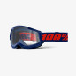 100 PROCENT GOGLE STRATA 2 NAVY - CLEAR LENS - KOLOR GRANATOWY/CZERWONY SZYBKA PRZEŹROCZYSTA