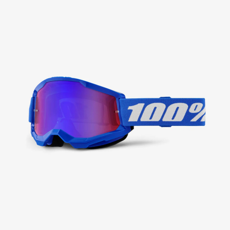 100 PROCENT GOGLE STRATA 2 BLUE - MIRROR RED/BLUE LENS - KOLOR NIEBIESKI/BIAŁY SZYBKA CZERWONO/NIEBIESKIE LUSTRO