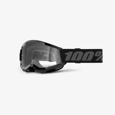 100 PROCENT GOGLE STRATA 2 YOUTH JUNIOR BLACK - CLEAR LENS - KOLOR CZARNY/SZARY SZYBA PRZEŹROCZYSTA