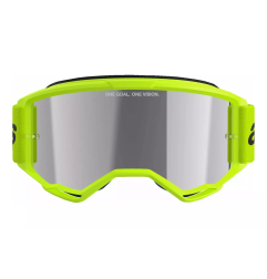 Gogle motocyklowe Alpinestars Vision 3 Wordmark żółty fluo szyba lustrzana srebrna