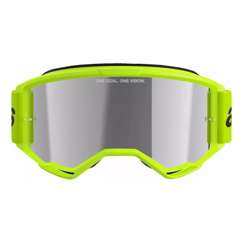 Gogle motocyklowe Alpinestars Vision 3 Wordmark żółty fluo szyba lustrzana srebrna Gogle motocyklowe Alpinestars Vision 3 Wordmark żółty fluo szyba lustrzana srebrna