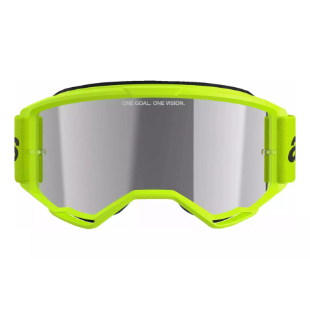 Gogle motocyklowe Alpinestars Vision 3 Wordmark żółty fluo szyba lustrzana srebrna
