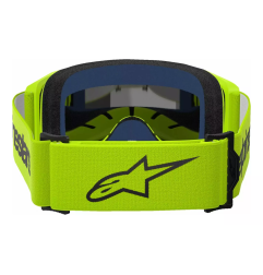 Gogle motocyklowe Alpinestars Vision 3 Wordmark żółty fluo szyba lustrzana srebrna