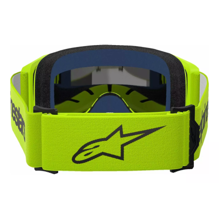 Gogle motocyklowe Alpinestars Vision 3 Wordmark żółty fluo szyba lustrzana srebrna