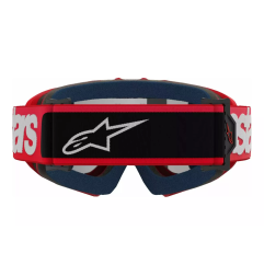 Gogle motocyklowe dziecięce Alpinestars Vision Blaze czerwony szyba lustrzana srebrna