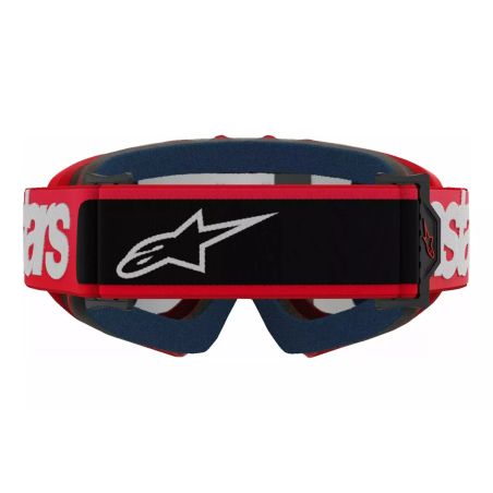Gogle motocyklowe dziecięce Alpinestars Vision Blaze czerwony szyba lustrzana srebrna