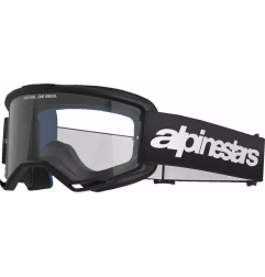 Gogle motocyklowe Alpinestars Vision 3 Wordmark czarny szyba przeźroczysta