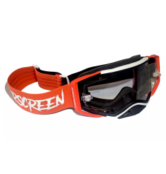 Gogle motocyklowe AirScreen Aero 06 EX czerwony czarny biały wizjer przeźroczysty