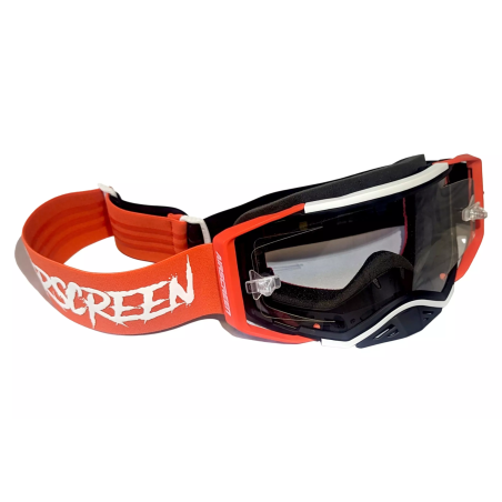 Gogle motocyklowe AirScreen Aero 06 EX czerwony czarny biały wizjer przeźroczysty
