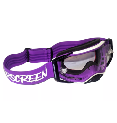 Gogle motocyklowe AirScreen Aero 05 EX fioletowy biały czarny wizjer przeźroczysty