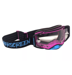 Gogle motocyklowe AirScreen Aero 01 EX czarny magenta błękitny wizjer przeźroczysty