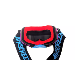 Gogle motocyklowe AirScreen Aero 01 MX czarny magenta błękitny wizjer przeźroczysty