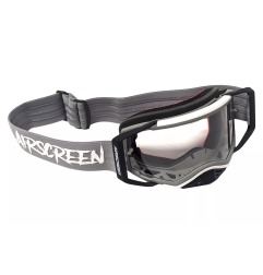 Gogle motocyklowe AirScreen Aero 03 MX szary biały czarny wizjer przeźroczysty