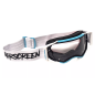Gogle motocyklowe AirScreen Aero 02 MX biały czarny turkusowy wizjer przeźroczysty