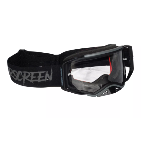 Gogle motocyklowe AirScreen Aero 04 MX czarny ciemny szary wizjer przeźroczysty