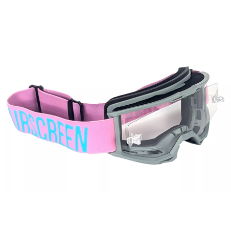 Gogle motocyklowe AirScreen Lite 01 EX szary pink wizjer przeźroczysty