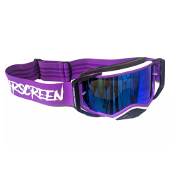 Gogle motocyklowe AirScreen Aero 05 MX fioletowy biały czarny wizjer przeźroczysty