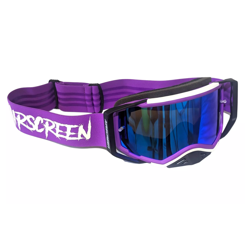 Gogle motocyklowe AirScreen Aero 05 MX fioletowy biały czarny wizjer przeźroczysty Gogle motocyklowe AirScreen Aero 05 MX fioletowy biały czarny wizjer przeźroczysty