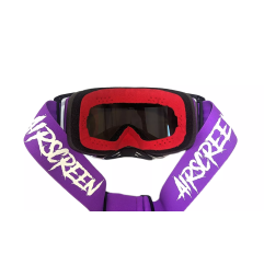 Gogle motocyklowe AirScreen Aero 05 MX fioletowy biały czarny wizjer przeźroczysty