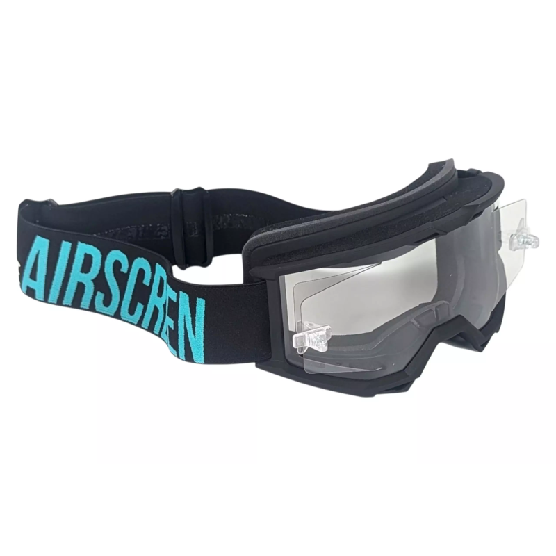 Gogle motocyklowe AirScreen Lite 02 EX czarny czarny wizjer przeźroczysty