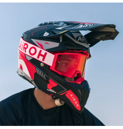 Gogle motocyklowe Airoh Blast XR1 Red Matt szyba Blue Mirrored (1 szyba w zestawie)