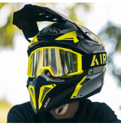 Gogle motocyklowe Airoh Blast XR1 Yellow Matt szyba Silver Mirrored (1 szyba w zestawie)