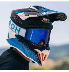 Gogle motocyklowe Airoh Blast XR1 Blue Matt szyba Blue Mirrored (1 szyba w zestawie)