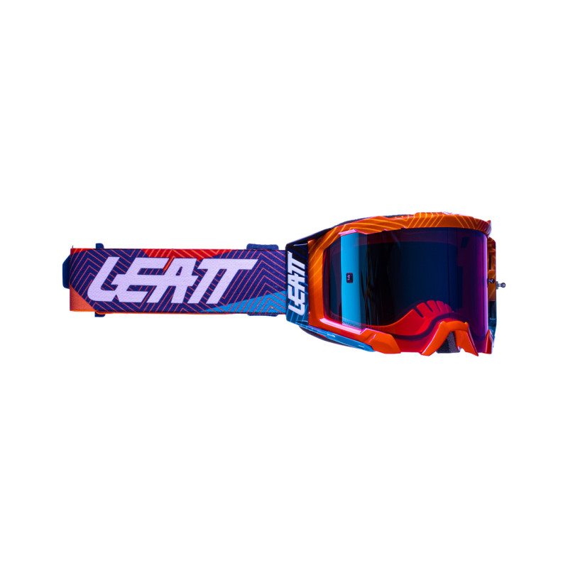 LEATT GOGLE VELOCITY 5.5 IRIZ GOGLE UC 26% - KOLOR POMARAŃCZOWY FLUO/FIOLETOWY/NIEBIESKI SZYBKA LUSTRZANA NIEBIESKA/RÓŻOWA