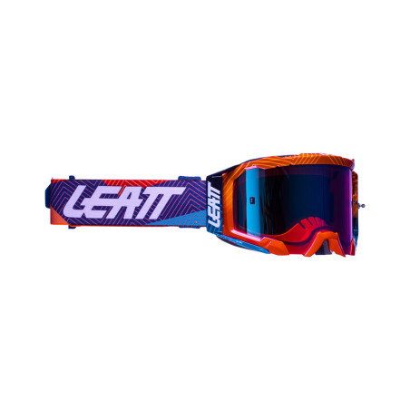LEATT GOGLE VELOCITY 5.5 IRIZ GOGLE UC 26% - KOLOR POMARAŃCZOWY FLUO/FIOLETOWY/NIEBIESKI SZYBKA LUSTRZANA NIEBIESKA/RÓŻOWA