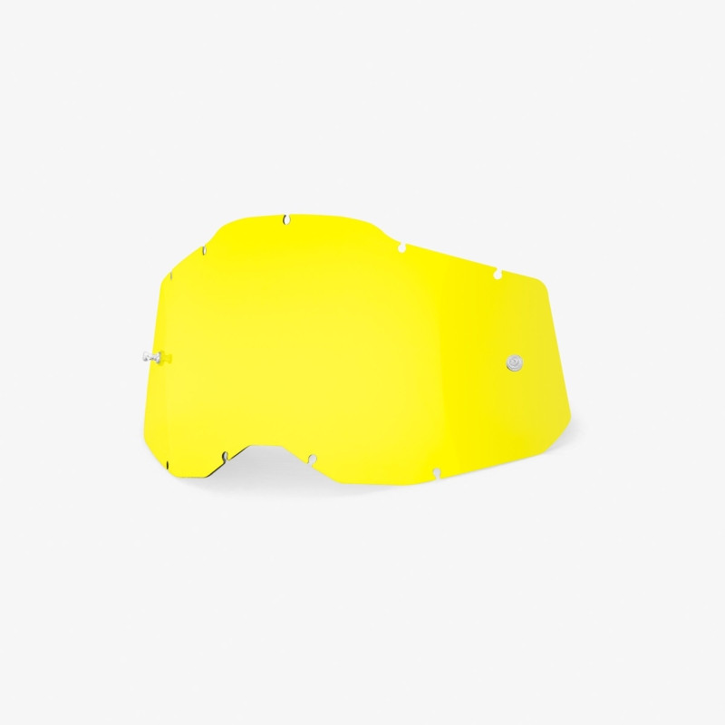 100 PROCENT RC2/AC2/ST2 REPLACEMENT LENS - YELLOW, SZYBA/SZYBKA DO GOGLI POJEDYNCZA RACECRAFT 2/ ACCURI 2/ STRATA 2 KOLOR ŻÓŁTY