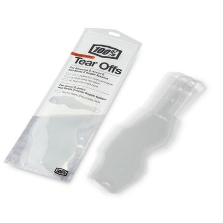 100 PROCENT AC2/ST2 YOUTH STANDARD TEAR-OFFS 20PK , ZRYWKI DO GOGLI ACCURI 2/ STRATA 2 YOUTH (DZIECIĘCE) 20 SZTUK