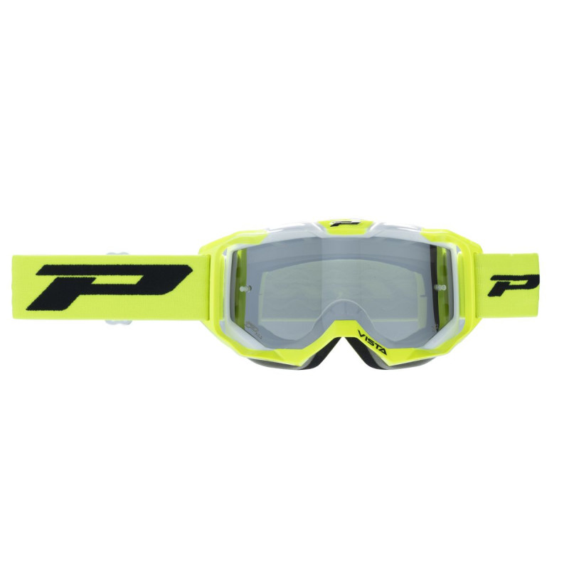 Gogle Progrip PG3303-405 FL Vista żółte fluo/białe, szyba srebrna lustrzana, Anti-Fog, UV