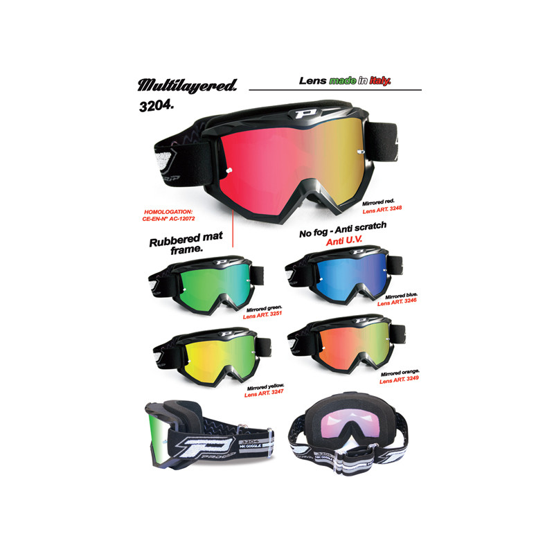 PROGRIP Gogle PG3204-184 Dark Side czarne matowe, szyba żółta lustrzana Antiscratch/No Fog