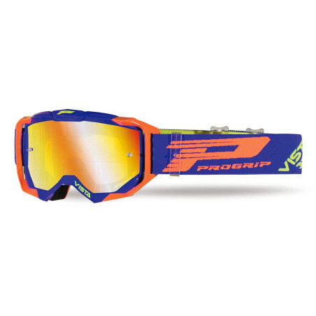 Gogle PROGRIP PG3303 Vista FL niebiesko-pomarańczowe, szyba żółta lustrzana, antyfog, UV