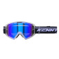 Gogle KENNY Racing Track+ Kid Junior, dziecięce, przezroczyste, niebieska lustrzana szyba