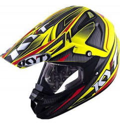 Kask Motocyklowy KYT CROSS OVER POWER czarny / żółty fluo