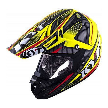 Kask Motocyklowy KYT CROSS OVER POWER czarny / żółty fluo