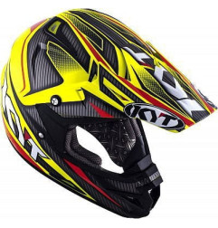 Kask Motocyklowy KYT CROSS OVER POWER czarny / żółty fluo