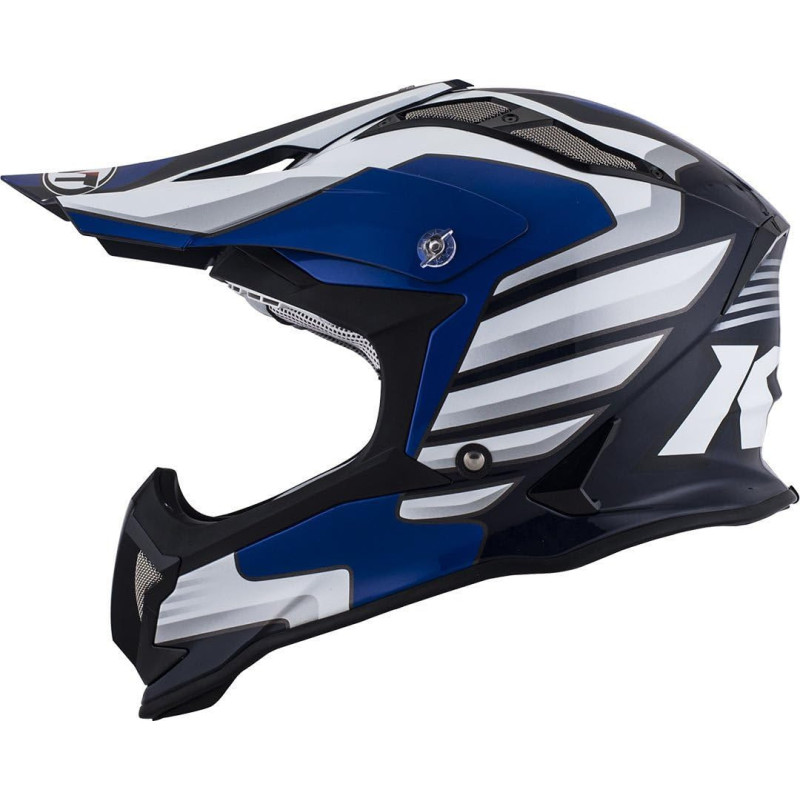 Kask motocyklowy KYT STRIKE EAGLE WINGS biały/niebieski Kask motocyklowy KYT STRIKE EAGLE WINGS biały/niebieski