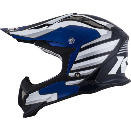 Kask motocyklowy KYT STRIKE EAGLE WINGS biały/niebieski