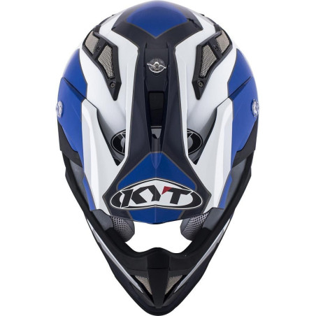 Kask motocyklowy KYT STRIKE EAGLE WINGS biały/niebieski