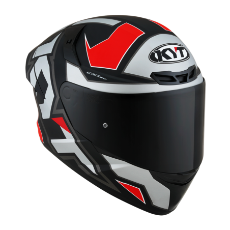 Kask Motocyklowy KYT TT-COURSE ELECTRON matowy szary/czerwony