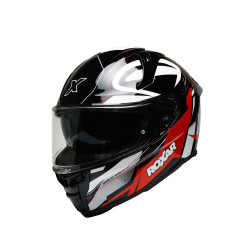 Kask Motocyklowy ROXAR BAYAMO EVO RACE Czarny/ biały/ czerwony