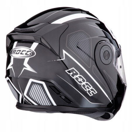 Kask motocyklowy ROCC 881 czarno-biały