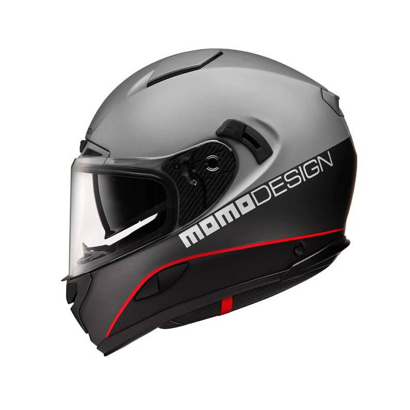 Kask motocyklowy MOMO HORNET (MONO Grey Asphalt / Rad / Black/ Silver)