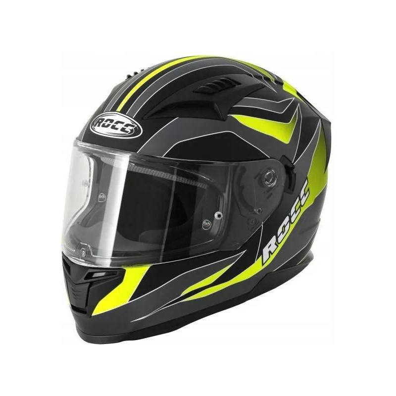 Kask motocyklowy ROCC 333 matowo-szary/neonowy